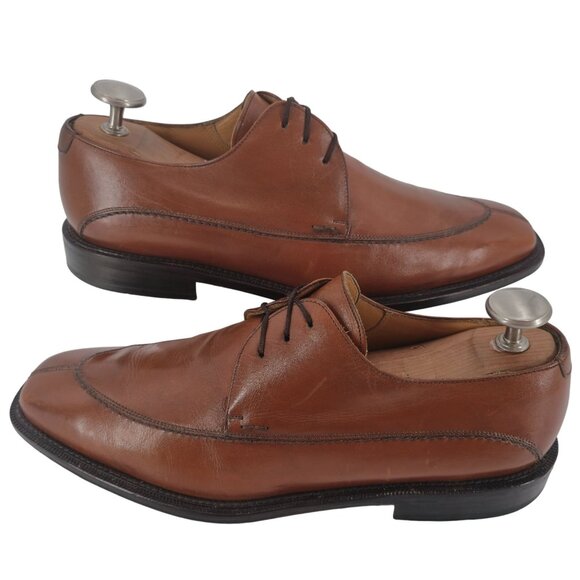 Mezlan Spain Mens 10M Brown Leather Dress Shoes Square-toe Oxfords Torello Derby - Picture 4 of 12